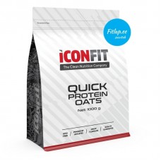 ICONFIT Quick Protein Oats ātri pagatavojama auzu pārslu biezputra ar āboliem un kanēli, 1kg
